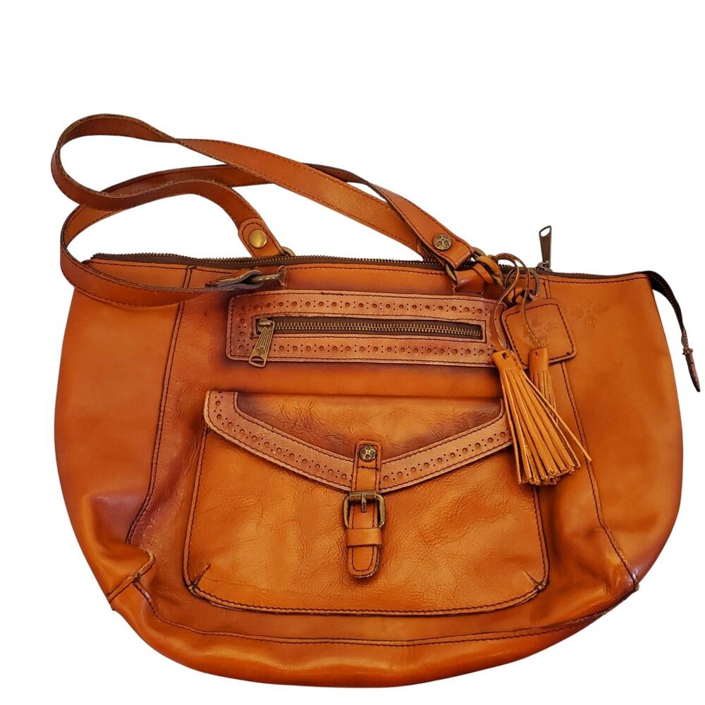 Patricia Nash Prato Detailed East-West Italian Leather Tote Bag Boho Western